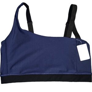 Josie Natorie Women's Active Solstice Asymmetrical  Sport Bra blue size XL